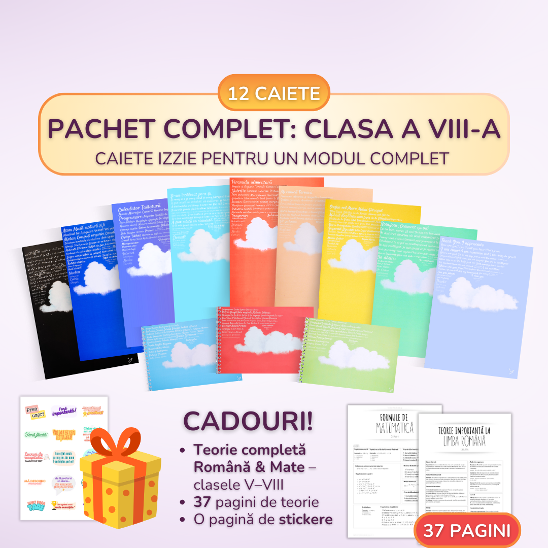 Pachet complet 12 Caiete Izzie: Clasa a VIII-a, Modulul 3